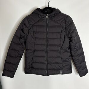 Spyder Hooded Black puffer jacket